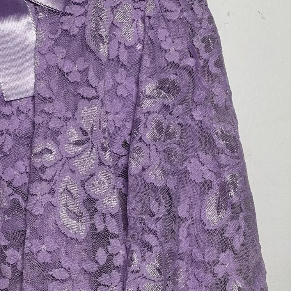 Theatricals Child Lavender Lace Off-Shoulder Dance Leotard Costume Dress CXS NWT
